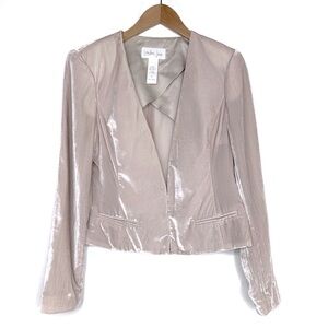 London Jean / Victoria’s Secret VS Tan Beige Velvet Cropped Blazer Jacket Sz 10